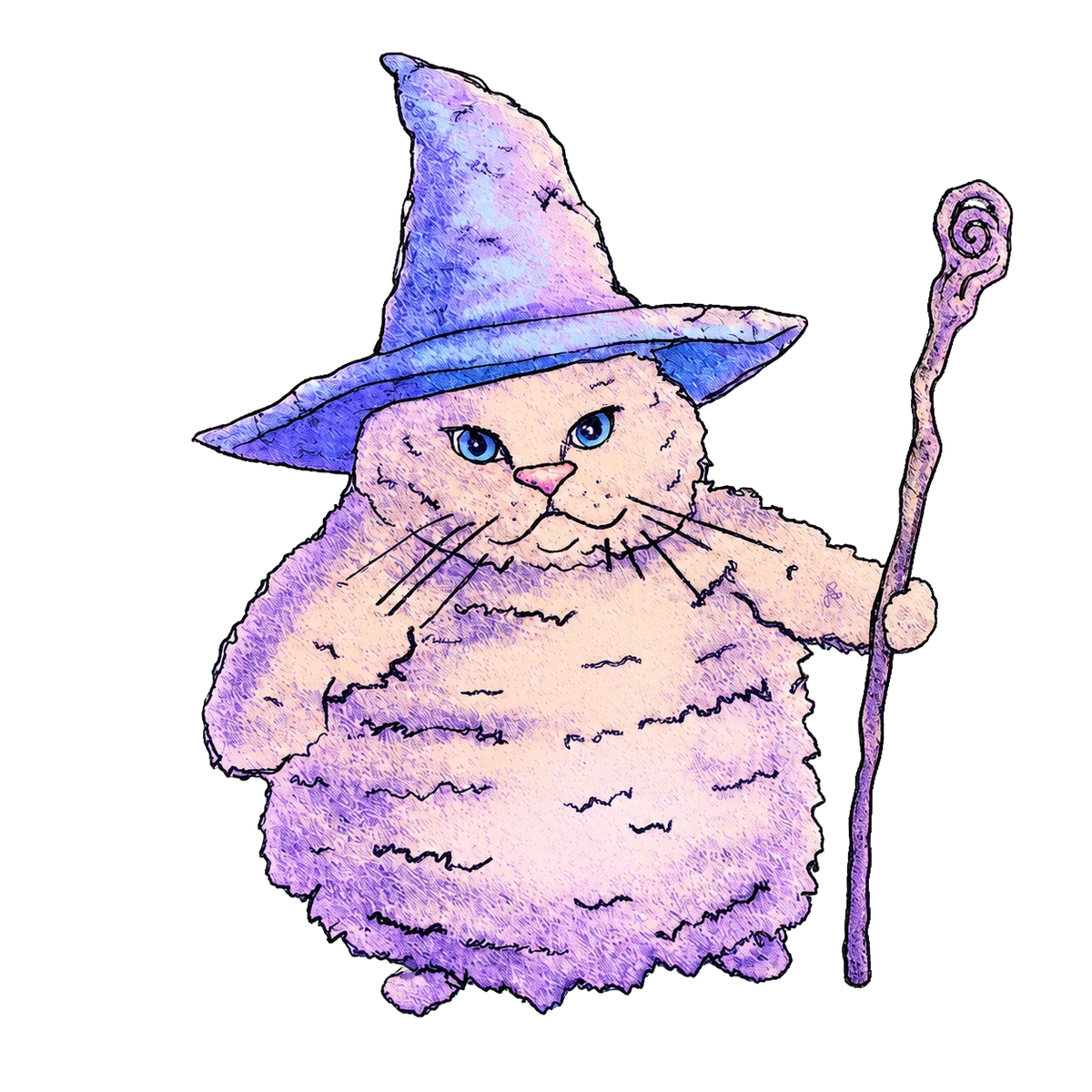 Magic Cat holding his staff